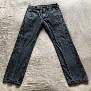 Levi's 505 Regular Straight Fleece-Lined Jeans — 33W 32L — 33x32 — Gray